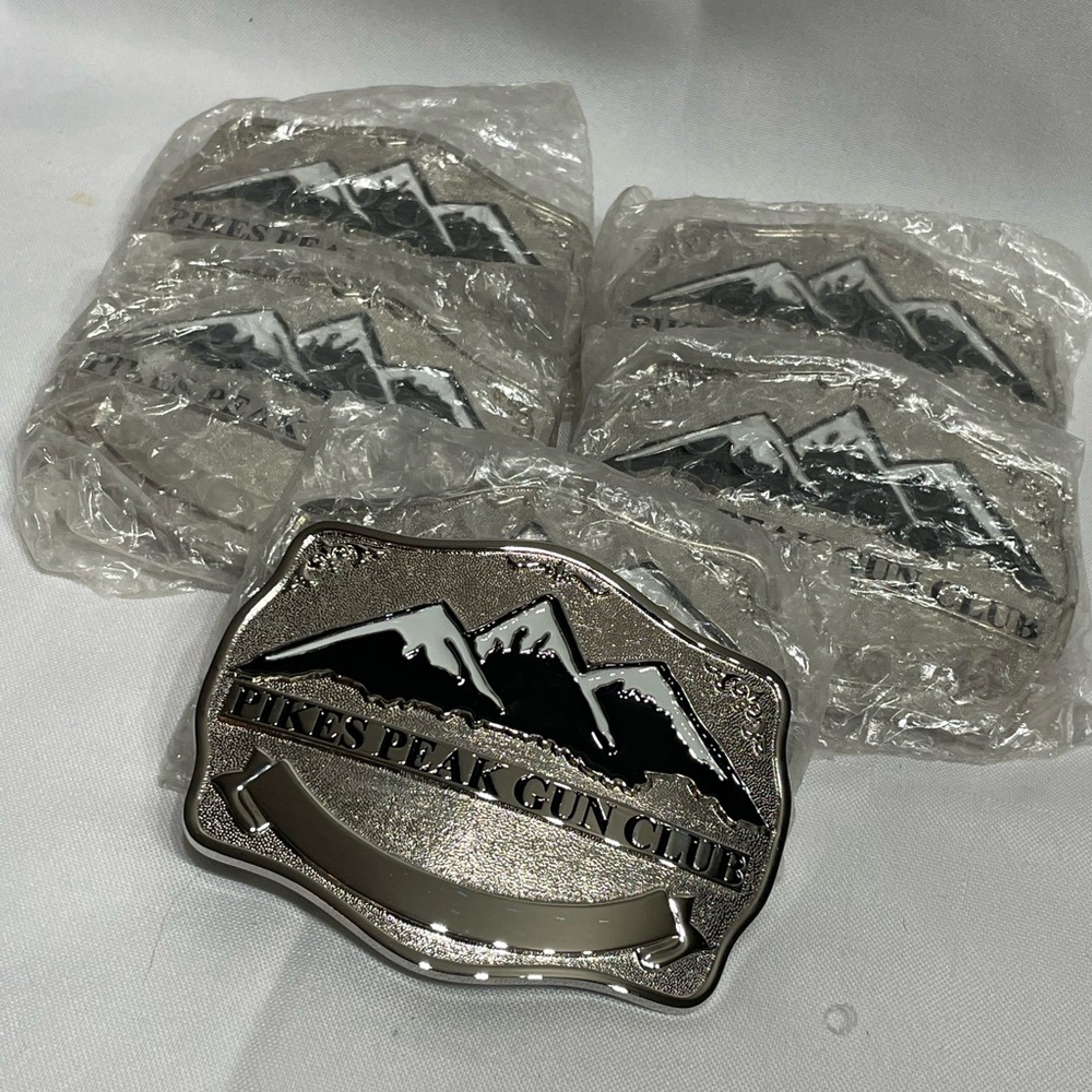 Lot of 6 NEW Pikes Peak Gun Club Belt Buckles Colorado Springs